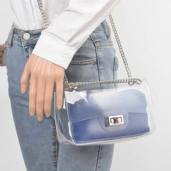 Clear Bag W/ Denim Pouch - Picture 4 of 7